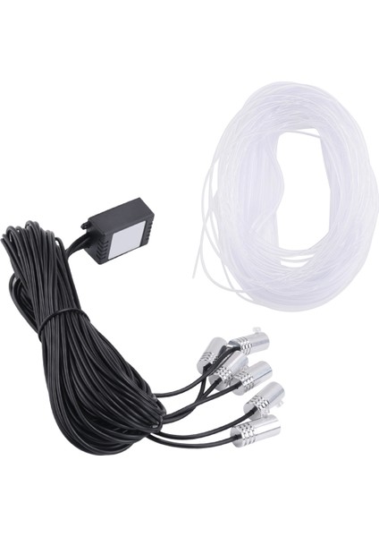 6 Rgb LED Atmosfer Arabası Işık Iç Ortam Işık Fiber Optik Şeritler Uygulama Kontrolü Tarafından Işık Dıy Müzik 8m Fiber (Yurt Dışından)