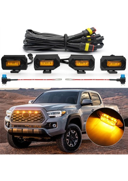Yeni Center Grille 12V LED Küçük Sarı Işık Retrofit Carabiner 2020 Toyota Tacoma Trd Off-Road Trim Işık (Yurt Dışından) modelleri