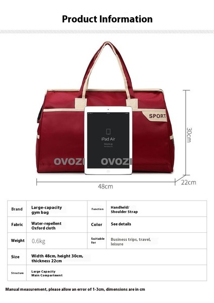 Ovozı Unisex Büyük Kapasiteli Spor Spor Çantası Seyahat Çantası (Yurt Dışından) fırsatları