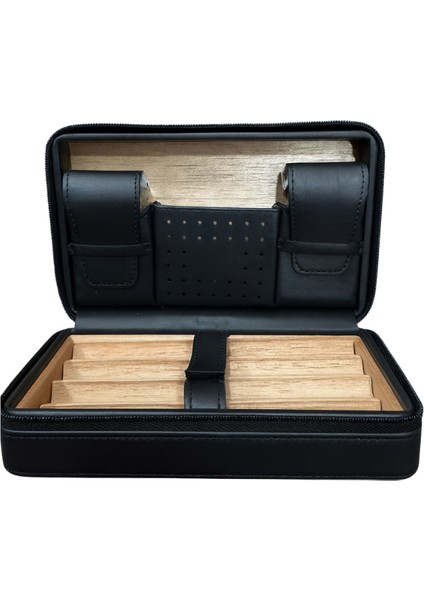Pq Çakmak Kesicili Xl Siyah Deri Puro Taşıma Çantası & Seyahat Humidoru fiyatları