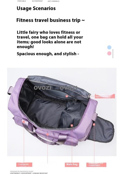 Ovozı Unisex Büyük Kapasiteli Spor Spor Çantası Seyahat Çantası (Yurt Dışından) fırsatları