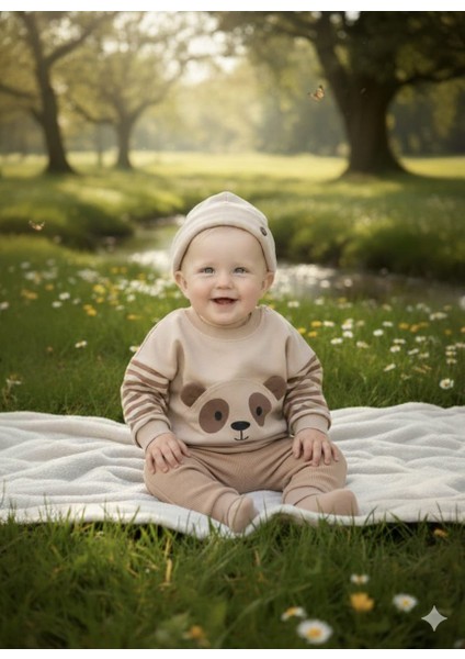 Laura Baby Erkek Bebek/çocuk Alt Üst Şapkalı Takım