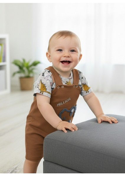 Dino Iki Parça Tulum Erkek Bebek Çocuk 0-3 Ay, 3-6 Ay, 6-9 Ay