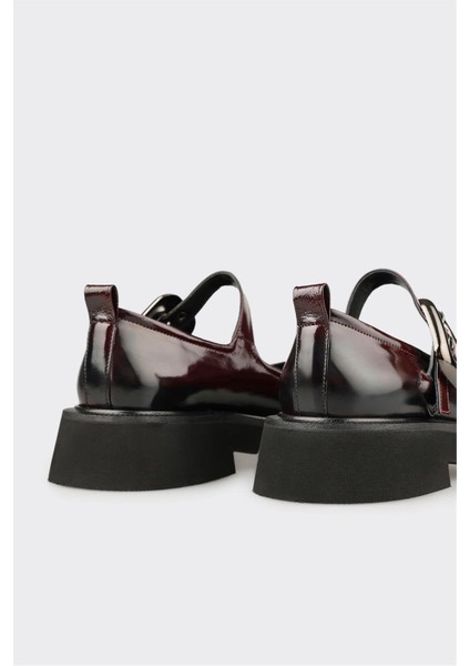 Bordo Deri Kadın Günlük Ayakkabı indirimleri