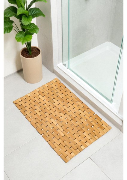 Kaymaz Taban Katlanabilir Çok Amaçlı Mat Dekoratif Banyo Paspası 40X60 Cm- 862