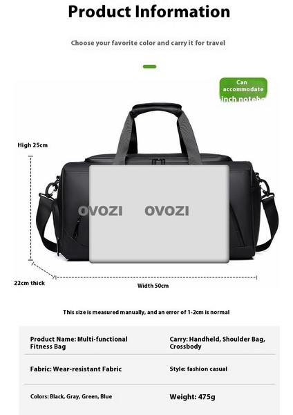 Ovozı Unisex Büyük Kapasiteli Spor Spor Çantası Seyahat Çantası (Yurt Dışından) modelleri