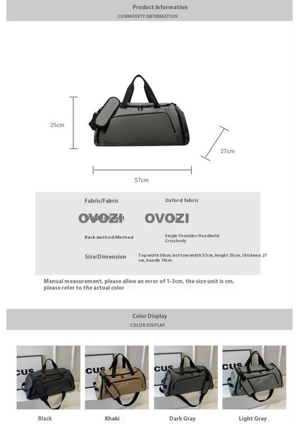 Ovozı Unisex Büyük Kapasiteli Spor Spor Çantası Seyahat Çantası (Yurt Dışından) fiyatları