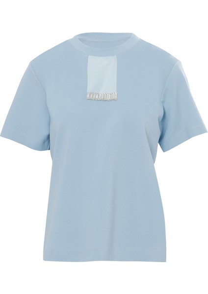 Önü Taşlı Arka Beden Etiket Detaylı Bluz