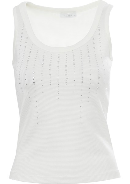 Yuvarlak Yaka Askılı Önü Baskılı Atlet