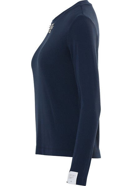 Kol Ucu Etiket Detaylı Yakası Taşlı Bluz fiyatları