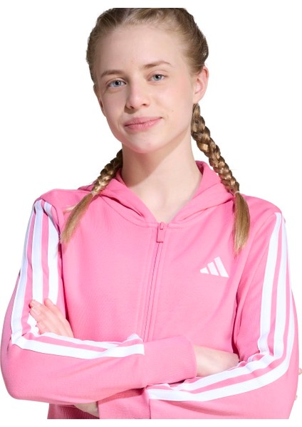 3 Stripes French Terry Full Zip Cr Kız Çocuk Pembe Kapüşonlu Ceket fırsatları