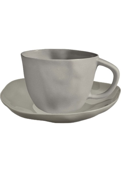 Çay Fincan ve Tabağı (Gri)