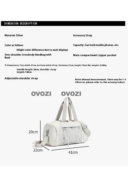 Ovozı Unisex Büyük Kapasiteli Spor Spor Çantası Seyahat Çantası (Yurt Dışından) fırsatları
