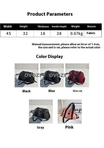 Ovozı Unisex Büyük Kapasiteli Spor Spor Çantası Seyahat Çantası (Yurt Dışından) fırsatları