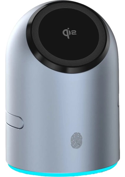 WC76 3in1 15W Telefon 2.5W Saat ve 5W Airpods Için Dönebilen Kablosuz Şarj Standı - Gri modelleri