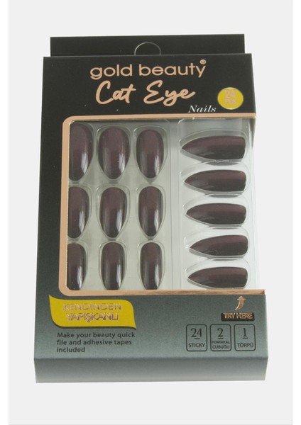 Depomix Gold 24LÜ Kedi Gözü Takma Tırnak-Mor fiyatları