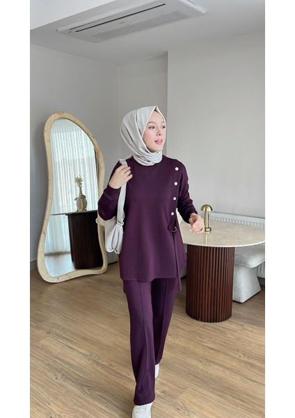 Çıt Çıt Detaylı Oysho Takım-Mor modelleri