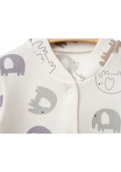 Fitilli Fil Desenli Unisex Bebek Tulum modelleri