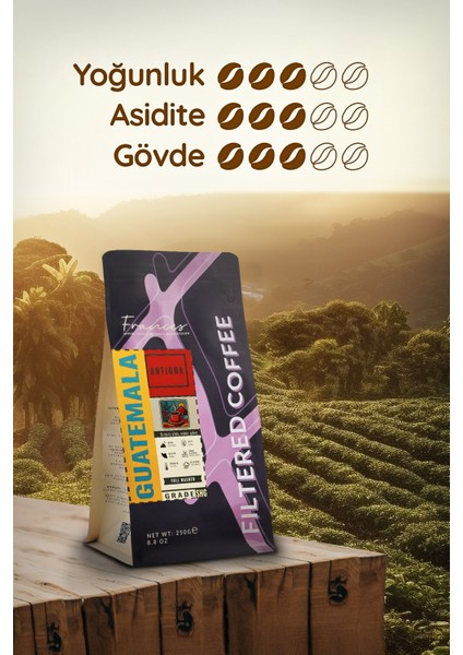 %100 Arabica | Filtre Serisi Öğütülmüş Kahve Seti – 3X250G | Honduras, Guatemala ve Tanzania fiyatları