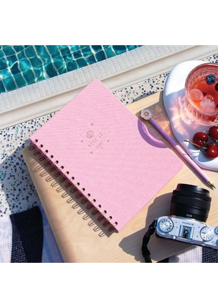 A5 Spiralli Sert Kapak Düz Çizgisiz Tarihsiz Not Defteri Şeker Pembe modelleri