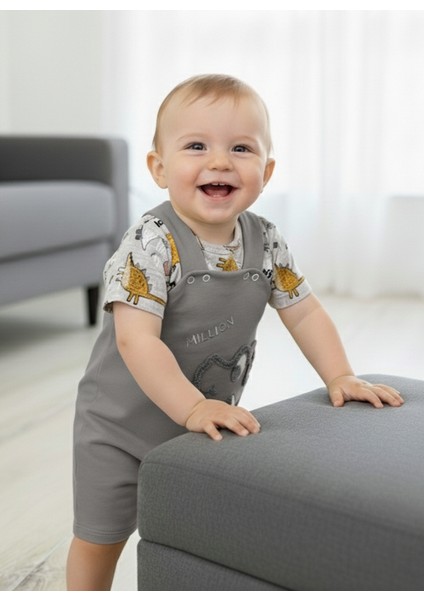 Dino Iki Parça Tulum Erkek Bebek Çocuk 0-3 Ay, 3-6 Ay, 6-9 Ay