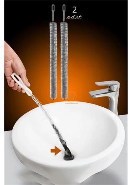 Mutfak Banyo Lavabo Gider Açma Fırçası 2 Adet