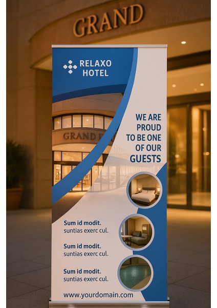 Firmanıza Özel 85X200 cm Baskılı Roll Up Banner Reklam Standı