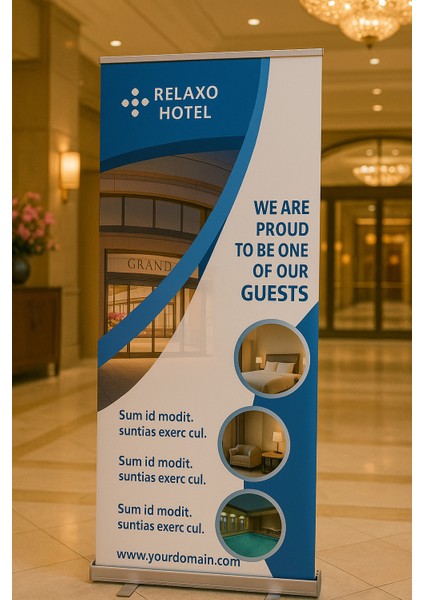 Firmanıza Özel 85X200 cm Baskılı Roll Up Banner Reklam Standı fiyatları