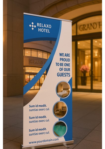 Firmanıza Özel 85X200 cm Baskılı Roll Up Banner Reklam Standı modelleri