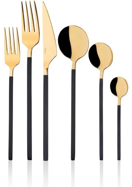 Morena 36 Parça Çatal Kaşık Bıçak Seti Siyah-