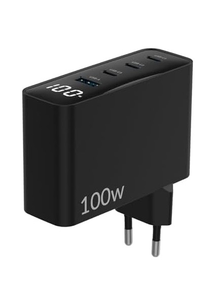 100W Gan LED Ekranlı 3 Type-C + Usb-A Hızlı Şarj Cihazı & & Şarj Aleti modelleri