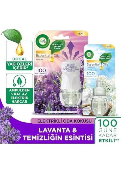 Wick Elektrikli Oda Kokusu Lavanta Kit (Cihaz + Yedek Şişe) + Temizliğin Yedek Şişe fiyatları