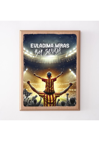 Kırmızı Taraftarlara Özel Ahşap Tablo 22X30 cm