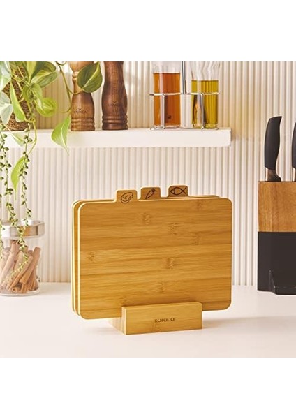 Triple 4 Parça Ayaklı Kesme Tahtası Seti fiyatları