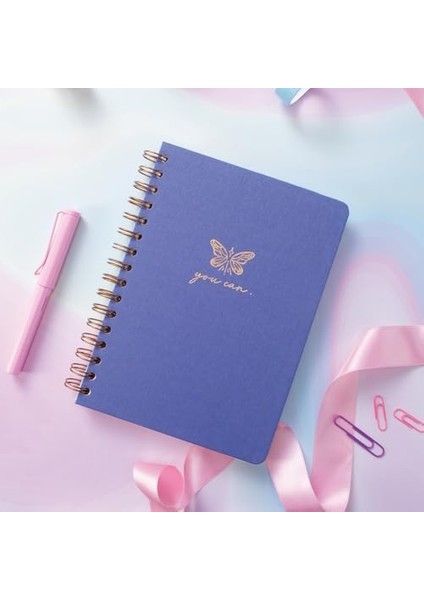 A5 Spiralli Sert Kapak Tarihsiz Not Defteri Lila fiyatları