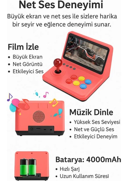 9 Inch 20.000 Adet Oyun Retro Oyun Konsolu Çift Kişilik Tv'ye Görüntü Bağlama Eğitici Atari fırsatları