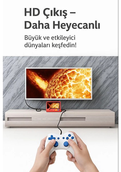 9 Inch 20.000 Adet Oyun Retro Oyun Konsolu Çift Kişilik Tv'ye Görüntü Bağlama Eğitici Atari