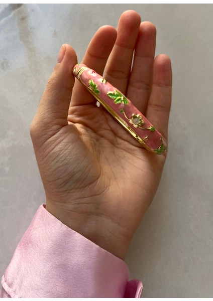 Mineli Bileklik Kelepçe Bileklik Çiçek Desenli Mineli Bilezik Mineli Bileklik Çiçek Kelepçe Vintage Tasarım Kelepçe Bilezik 1ADET