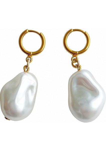 Çelik Barok Inci Küpe