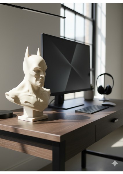 Minimalist Batman Büstü – 3D Print Koleksiyon Figürü
