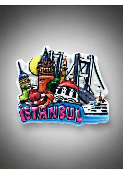 Istanbul Temalı Kabartma Polyester Magnet 7,5cm x 6,5cm.