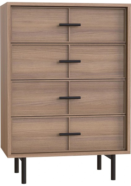 Glen Tortana Şifonyer 110 cm Yükseklik 69 cm Genişlik 41 cm Derinlik 4 Çekmeceli Modern Tasarım