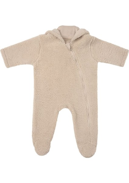 Ayı Kulaklı Kapüşonlu Peluş Tulum