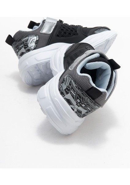 Bağcıklı Cırtlı Çocuk Spor Ayakkabı; Siyah Füme fırsatları