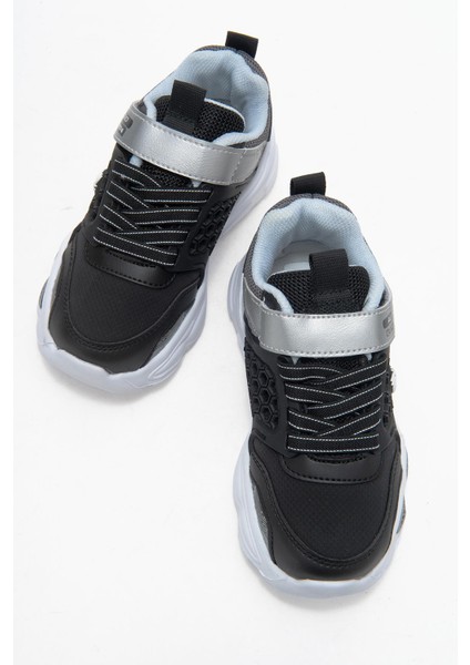 Bağcıklı Cırtlı Çocuk Spor Ayakkabı; Siyah Füme indirimleri