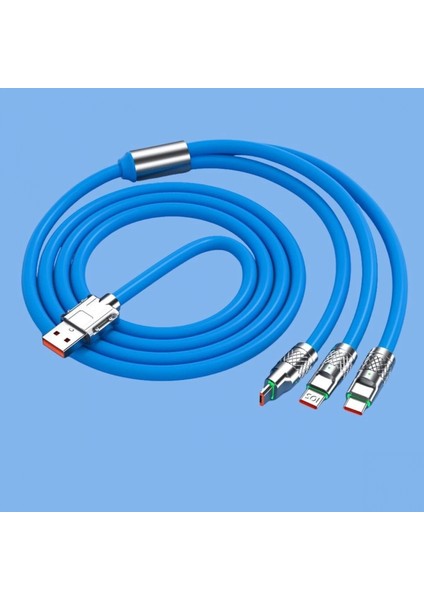 Kutulu 3 Şarj Aleti 1 Arada Çinko Alaşım Hızlı Şarj Kablosu Mavi 3 In 1 fiyatları