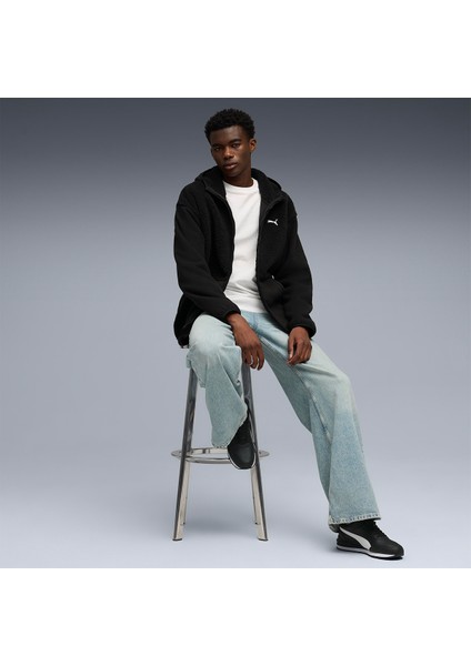 Essentials Elevated Erkek Siyah Kapüşonlu Ceket modelleri