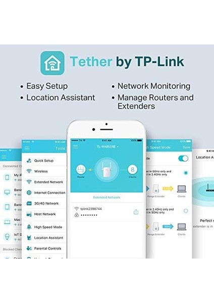 TL-WA855RE, N300 Mbps Wi-Fi Menzil Genişletici, 2 Harici ve 1 Ethernet Bağlantı Noktalı Wi-Fi Güçlendirici/hotspot, Access Point Modu, Tüm Wi-Fi Yönlendiriciler ile Çalışır modelleri