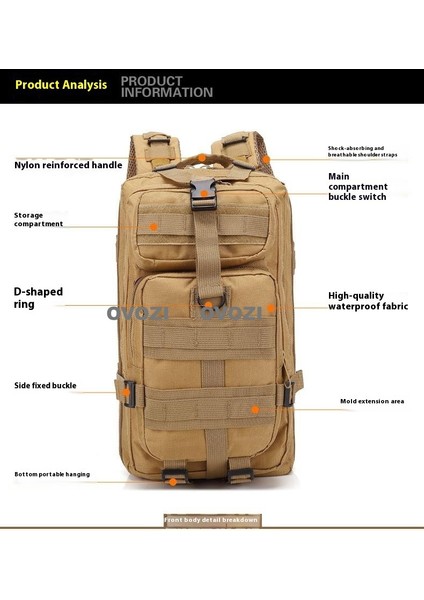 Ovozı Açık Sırt Çantası Yürüyüş Çantası Yürüyüş Spor Çantası Büyük Kapasiteli Seyahat Çantası (Yurt Dışından) fiyatları