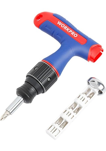 WP221072 7-In-1 Profesyonel Cr-V T- Saplı Cırcırlı Manyetik Tornavida Seti